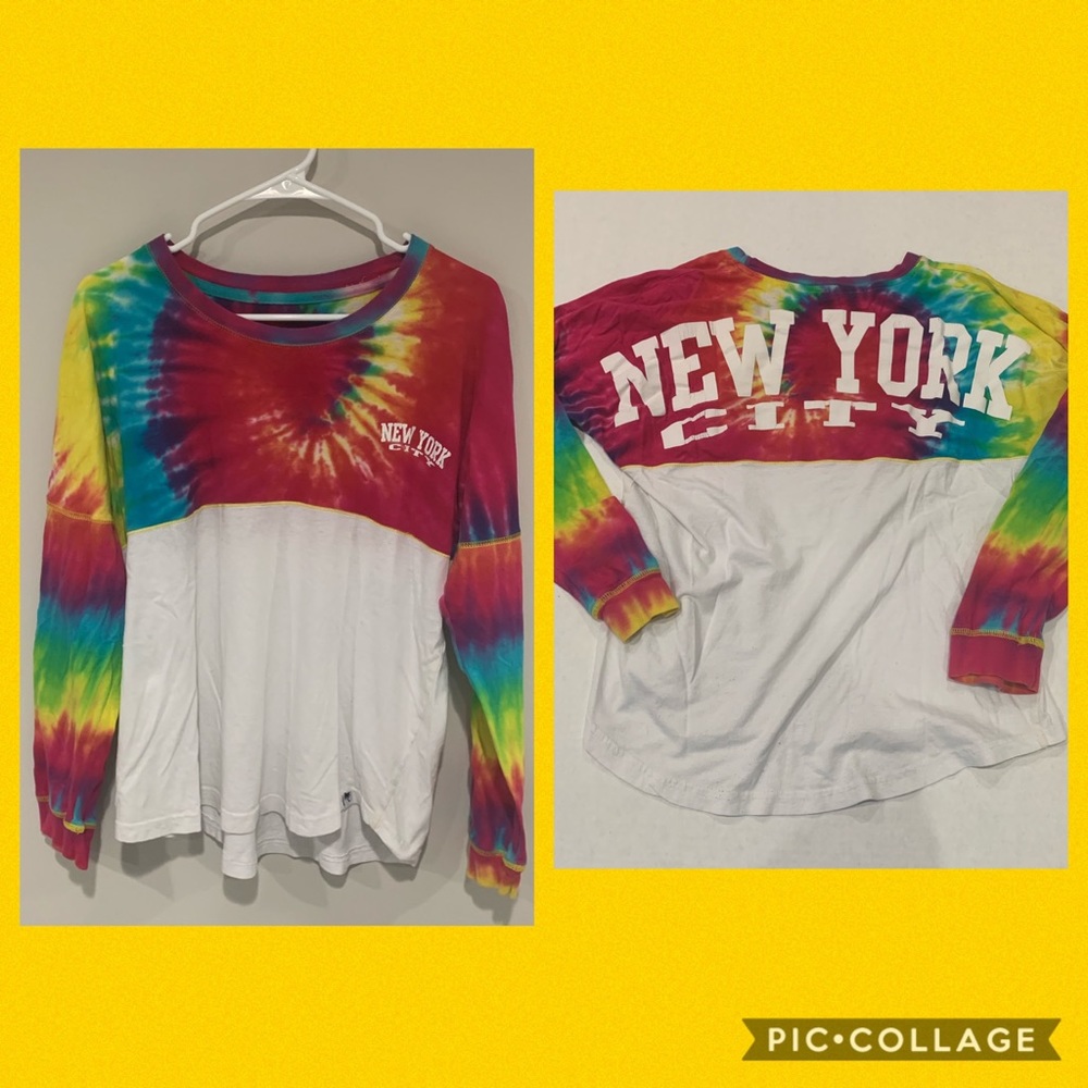 Tie Dye New York City Long Sleeve Shirt Size L